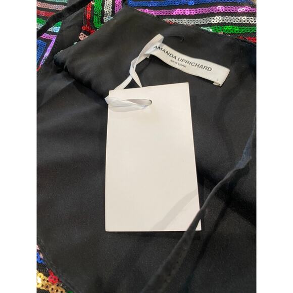 Amanda Uprichard Halette Sequin Colorful Mini Dress Small - Picture 2 of 5